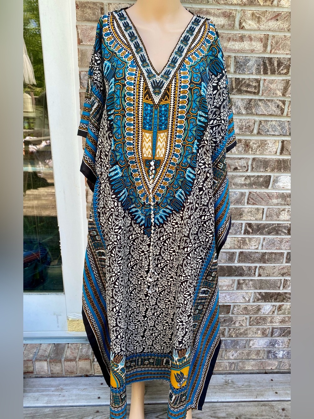 African Dashiki Print Kaftan Maxi Dress